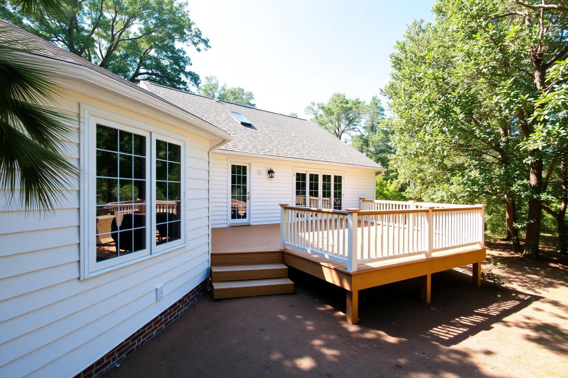Beautiful coastal South Carolina home with a freshly built deck